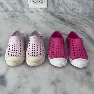 Toddler girls size 8 Native shoes - worn but in good condition!